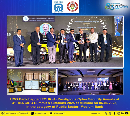 UCO Bank receives Gold Awards